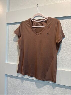 Aeropostale Brown V-Neck Short Sleeve Tee